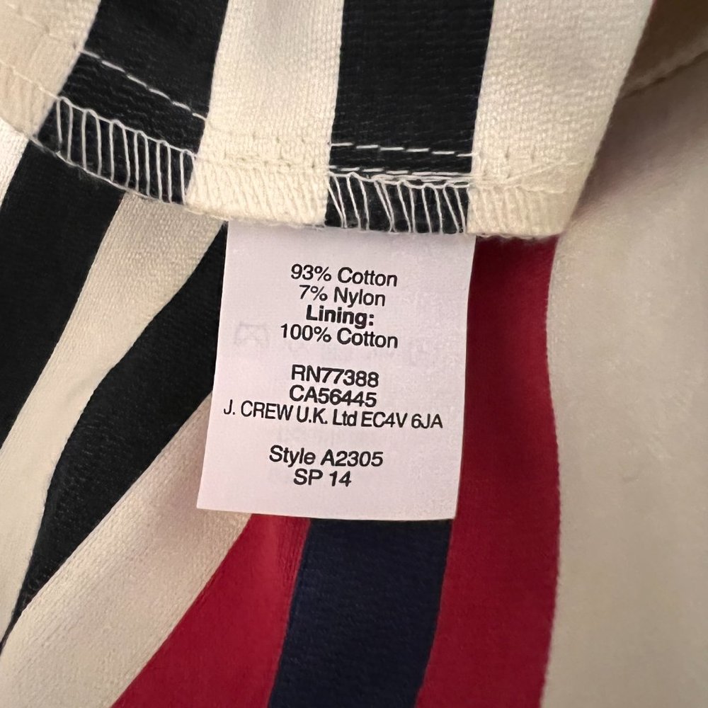 j.crew NWT size 8 multicolored striped cotton  dress - Picture 6 of 8